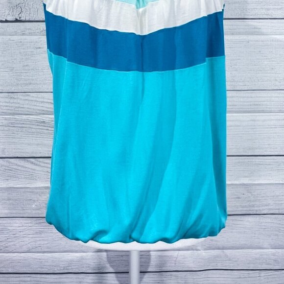 New York & Company Tank Top | Blue & White | Medium | Scoop Neck | Colorful - Picture 6 of 11